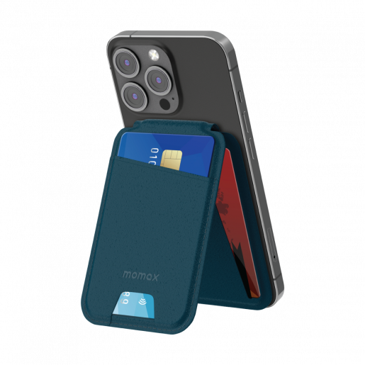 Momax 1 Wallet Magnetic st and card holder Blue