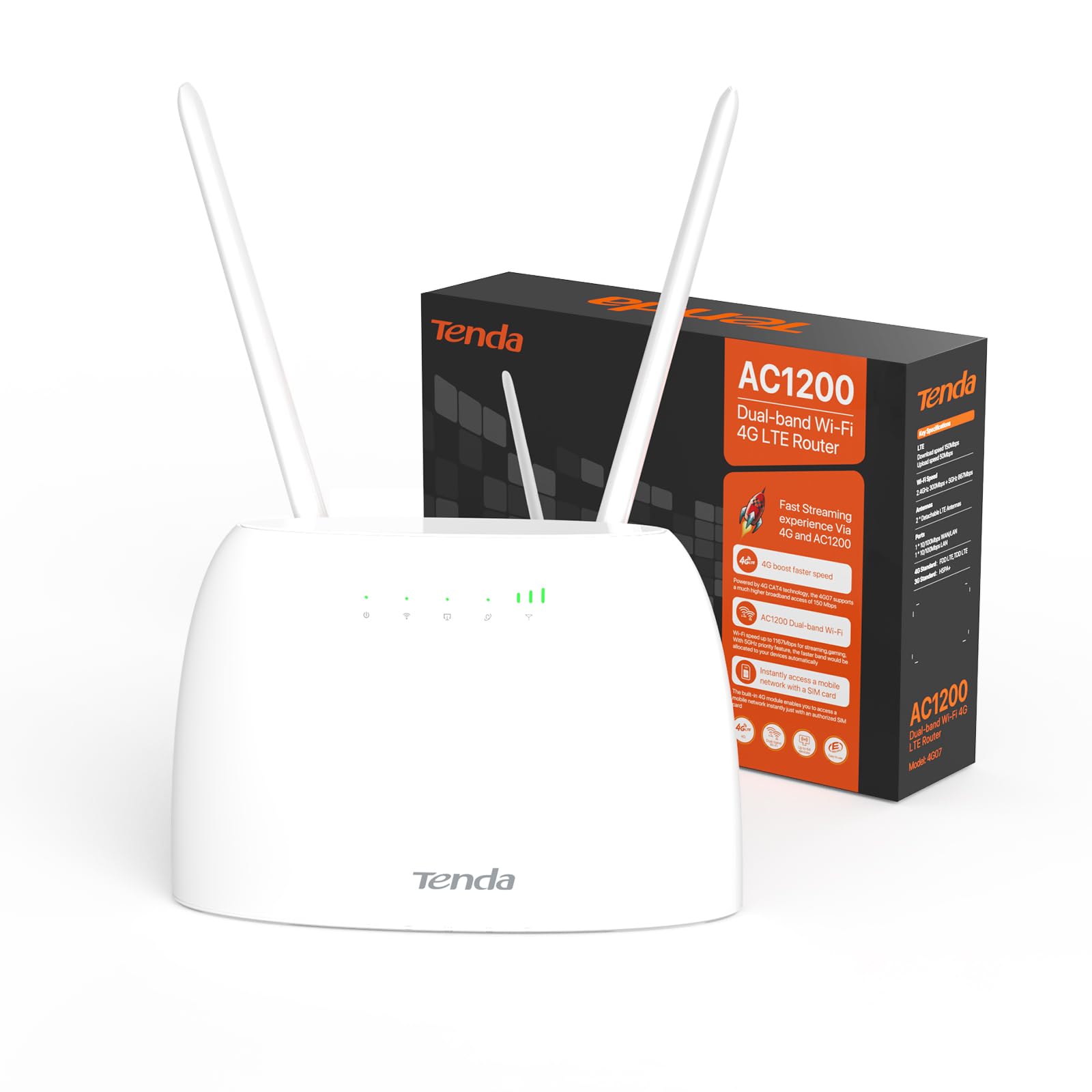 Tenda 4G07 AC1200 Dual-band Wi-Fi 4G LTE Router