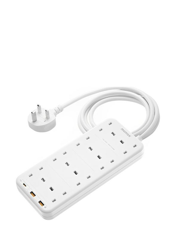 Momax ONEPLUG PD20W 2A1C 8 outlet strip (White)