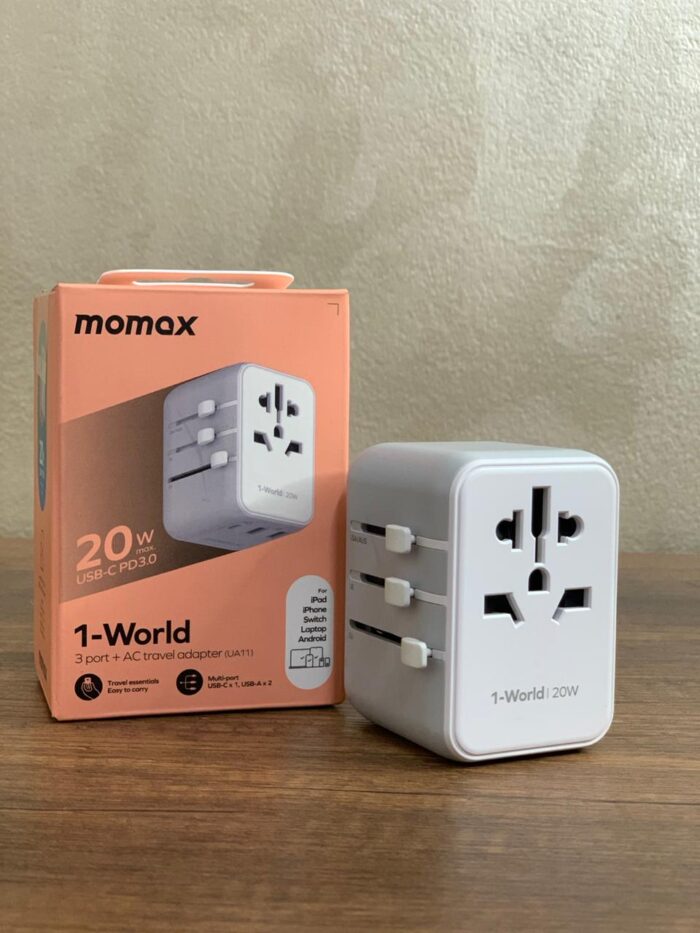 Momax 1-World 20W 3 Ports AC Travel Adapter - white| 2089