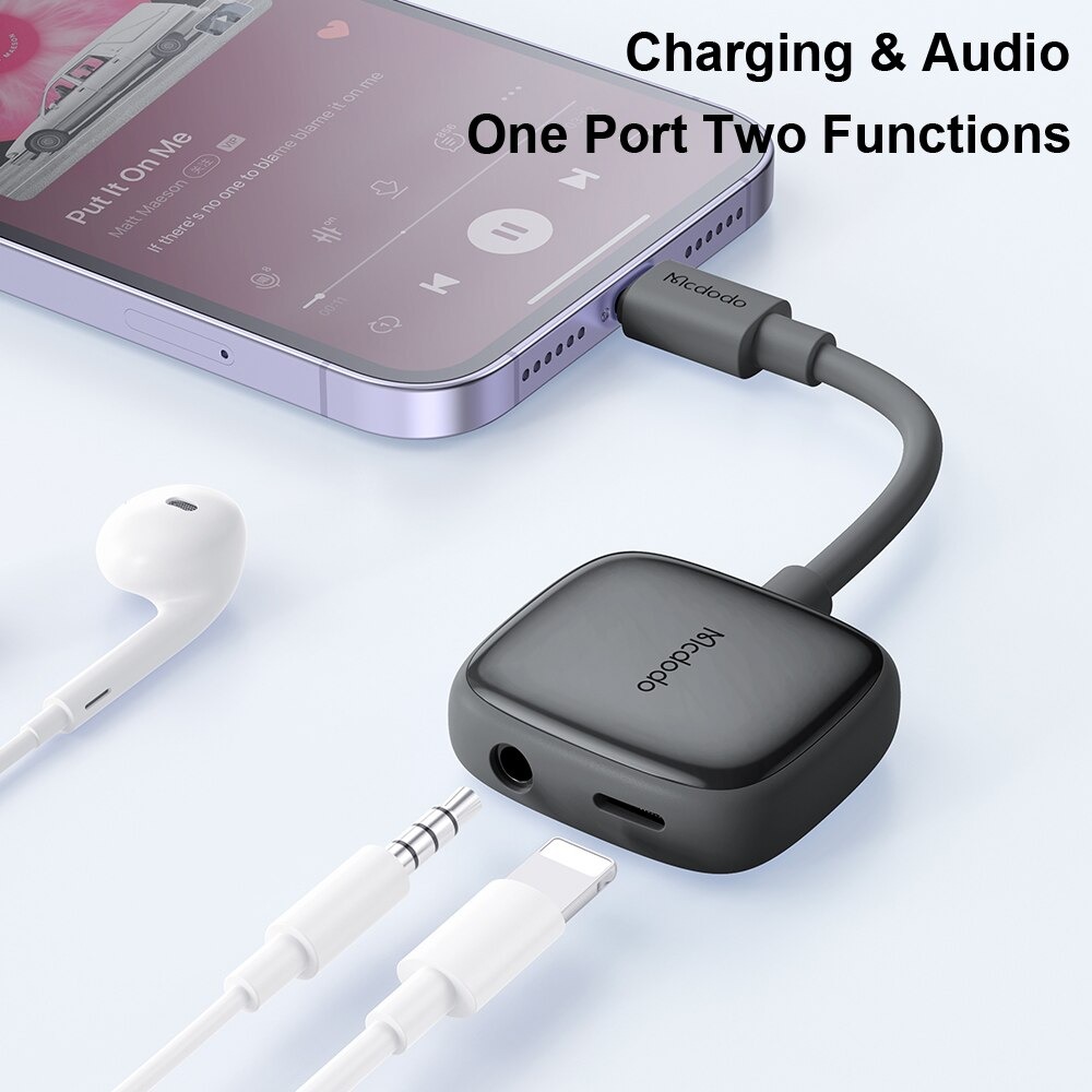 Mcdodo Ca-2740 Lightning To Lightning & Dc3.5 Digital Audio Adapter