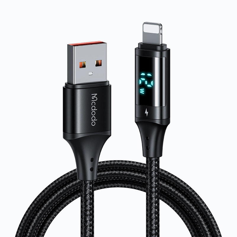 MCDODO CA-1060 Lightning 1.2m Digital Display Fast Charging Data Cable -Black Cable (3516)