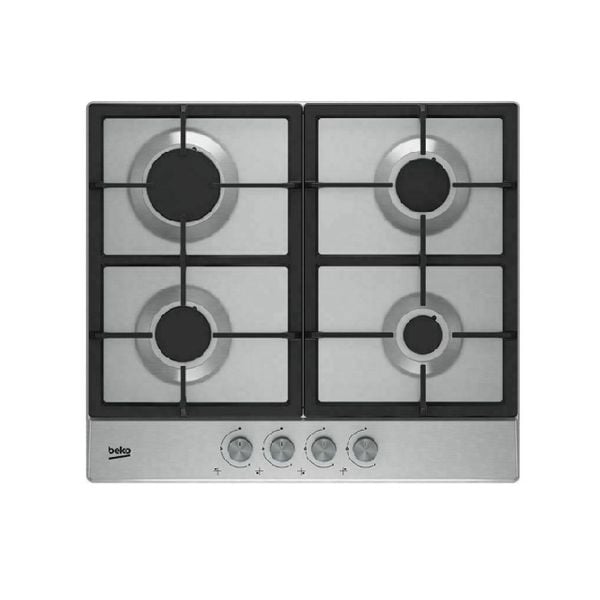 Beko Indoor Gas Cooker - HIAG64225SX - Silver - 4 Burners