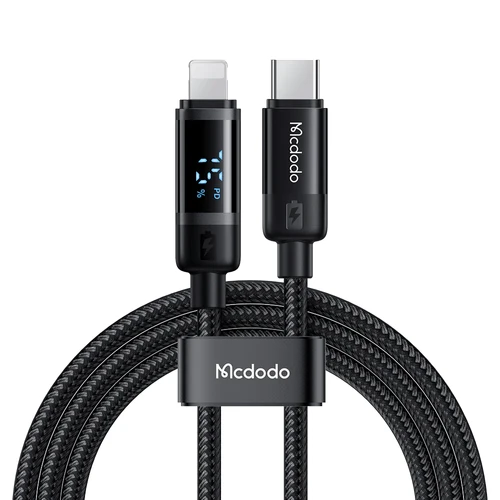 MCDODO CA5210 DIGIAL DISPLAY 36W TYPE-C TO LIGHTNING DATA CABLE 1.2M - BLACK