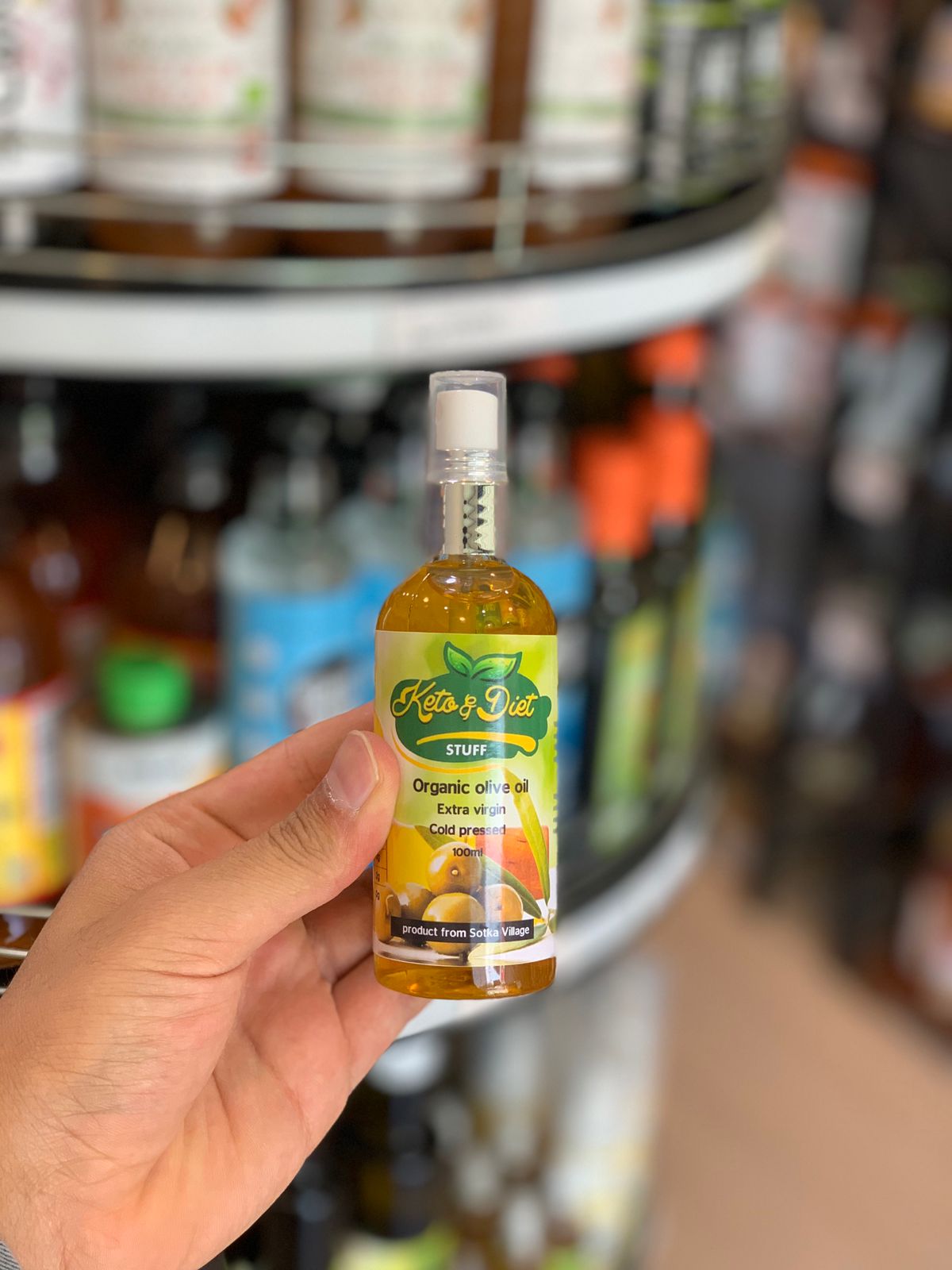 Organic olive oil spray