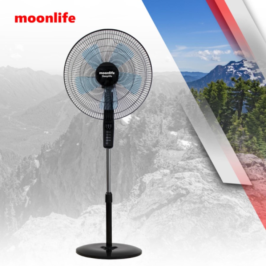 Moonlife MF016B - Stand Fan - 18inch - 3Speed - Black