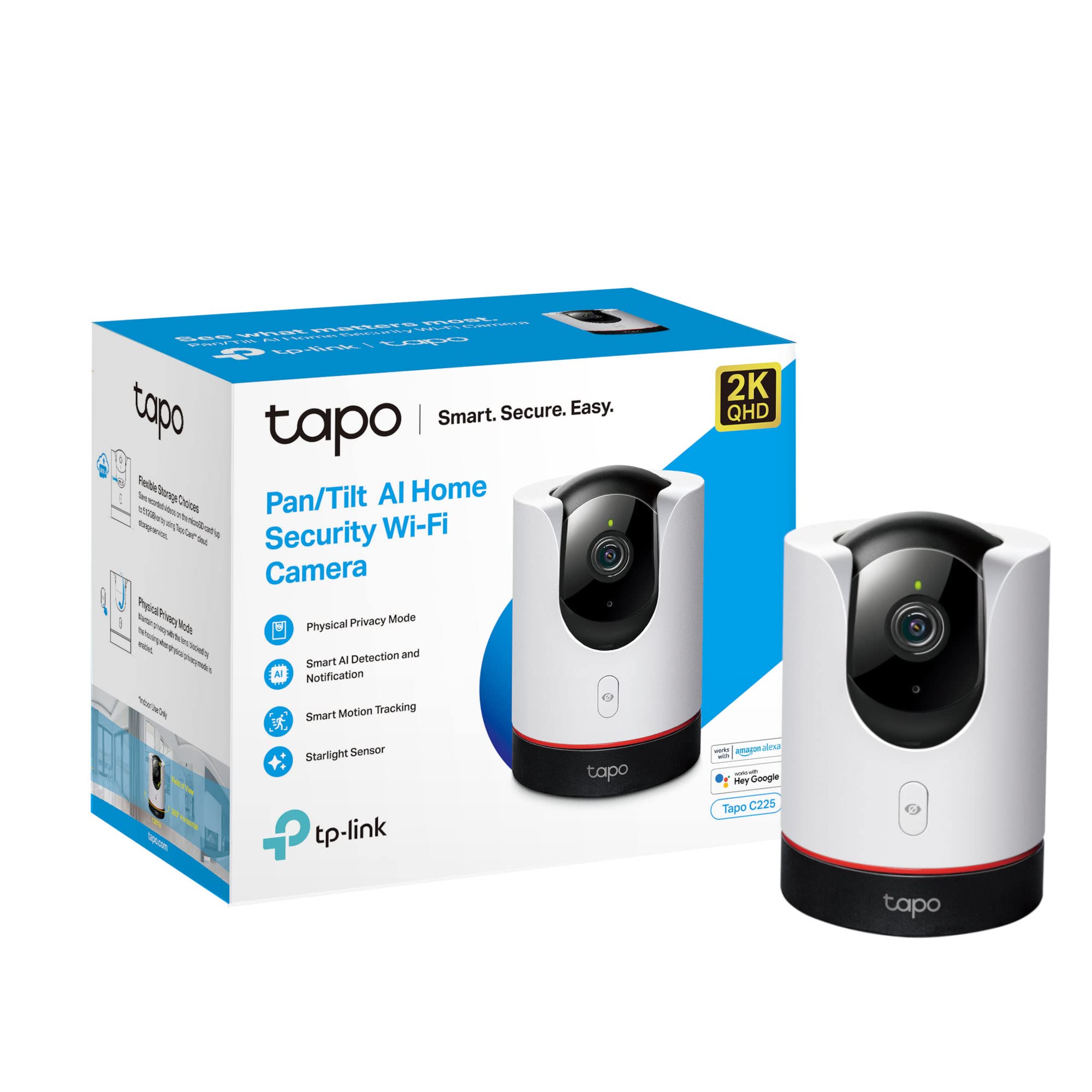 Pan/Tilt AI Home Security Wi-Fi Camera Tapo C225