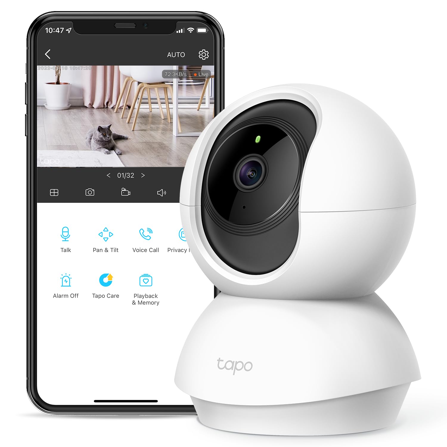 TP-Link Pan/Tilt Home Security Wi-Fi Camera - Tapo C200