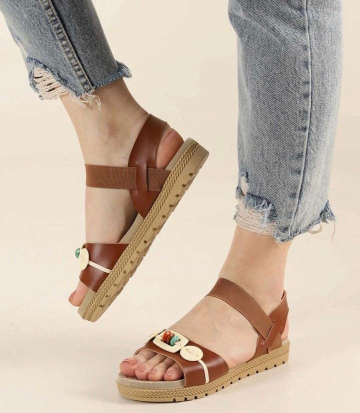 Liger Elastic Beaded Detailed Casual Women's Sandals TABA