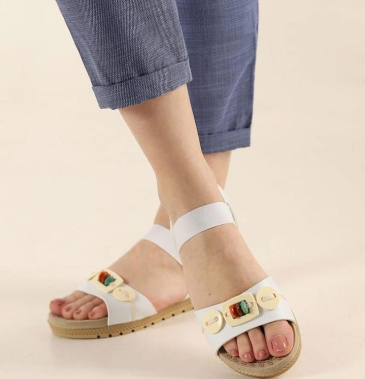 Liger Elastic Beaded Detailed Casual Women's Sandals TABA