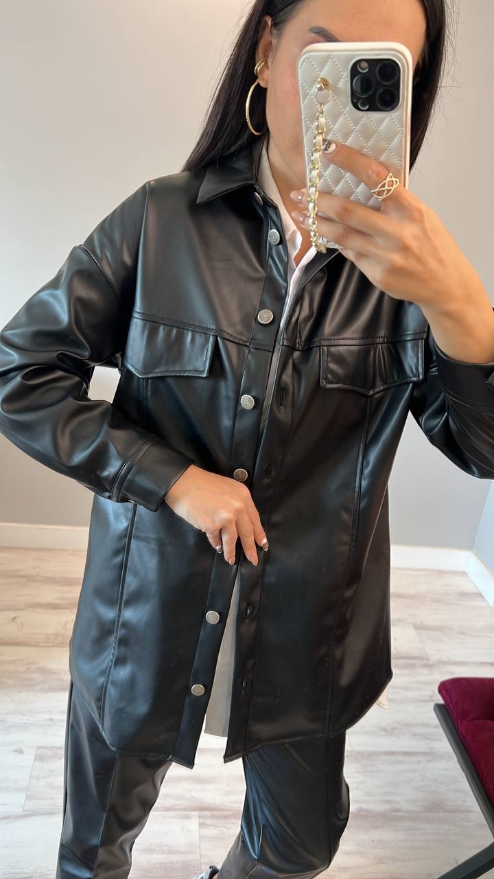 Women's leather shirt