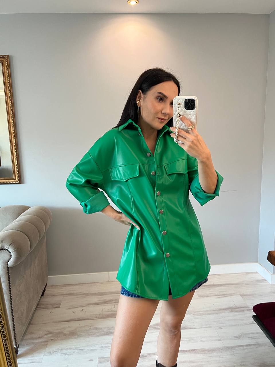 Women's leather shirt