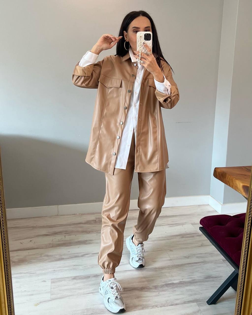 Women's leather shirt