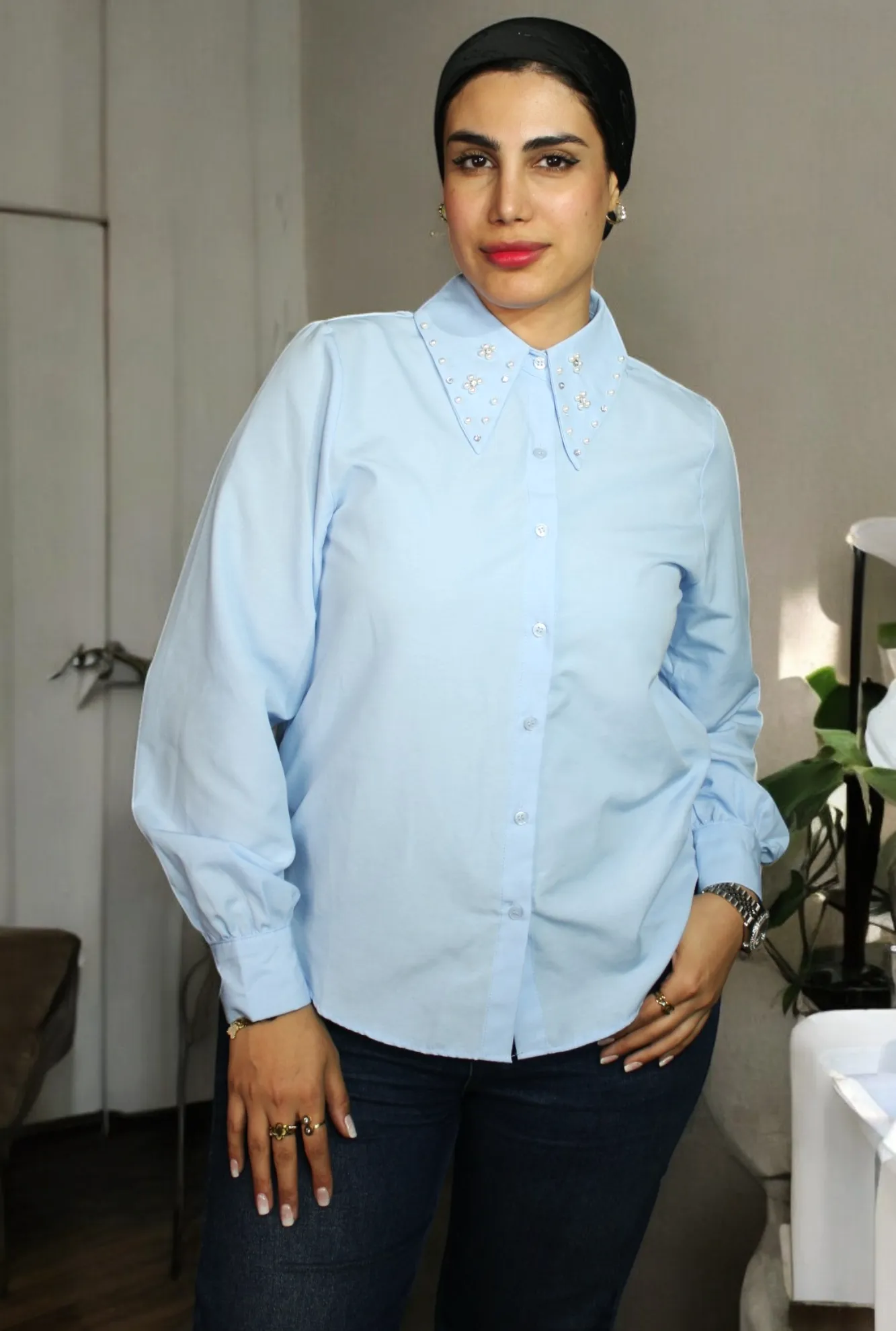 Stone Detail Shirt color option