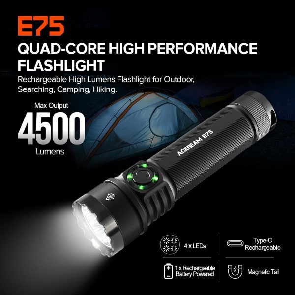 ACEBEAM E75 High-Performance Flashlight