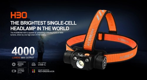 Acebeam H30 Usbc Rechargeable Brightest Headlamp
