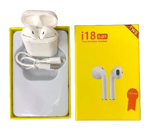 i18 Tws Wireless Twins Bluetooth Headsets with Charging Dock - Wireless Handfree