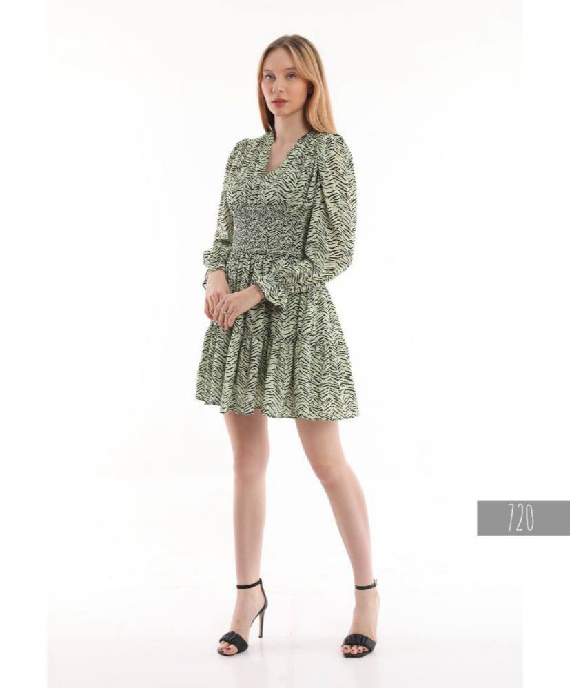 Lined Elastic Waist Satin Dress