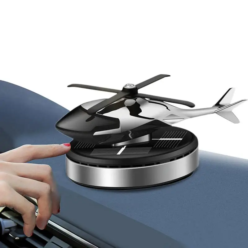 Solar Powered Car Air Freshener | Solar Powered Rotating Helicopter Aromatherapy Diffuser with 5ml Fragrance | Car Air Freshener