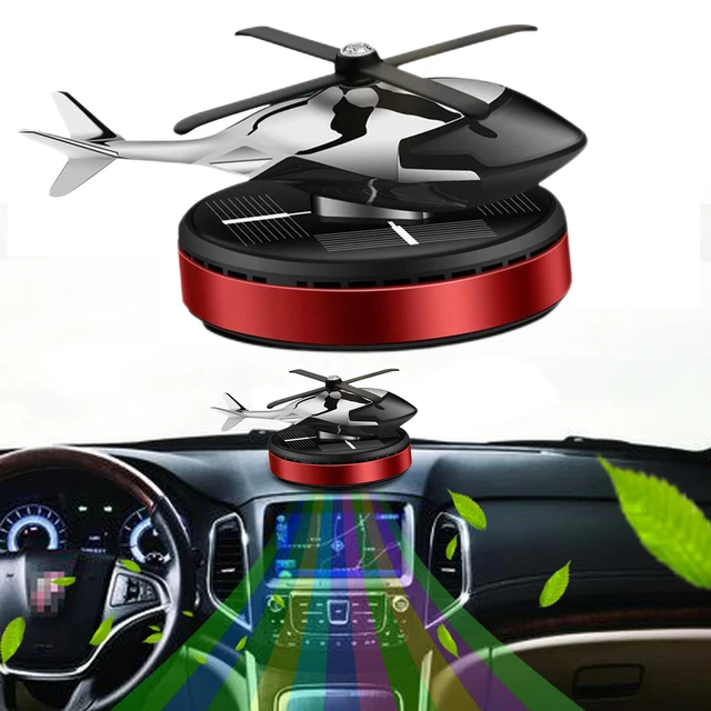 Helicopter Car Air Freshener Interior Decoration Solar Power Rotating Car Aromatherapy Alloy Aircraft Shape Diffuser Car