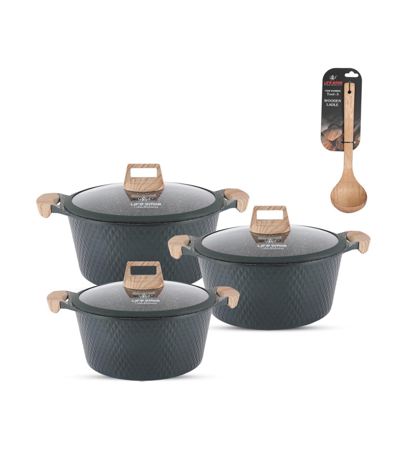 Life Smile Granite Cookware Set