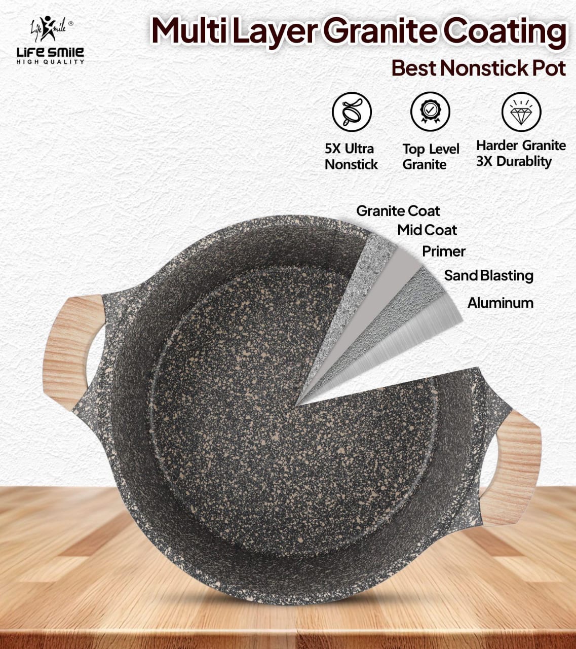 Life Smile Granite Cookware Set