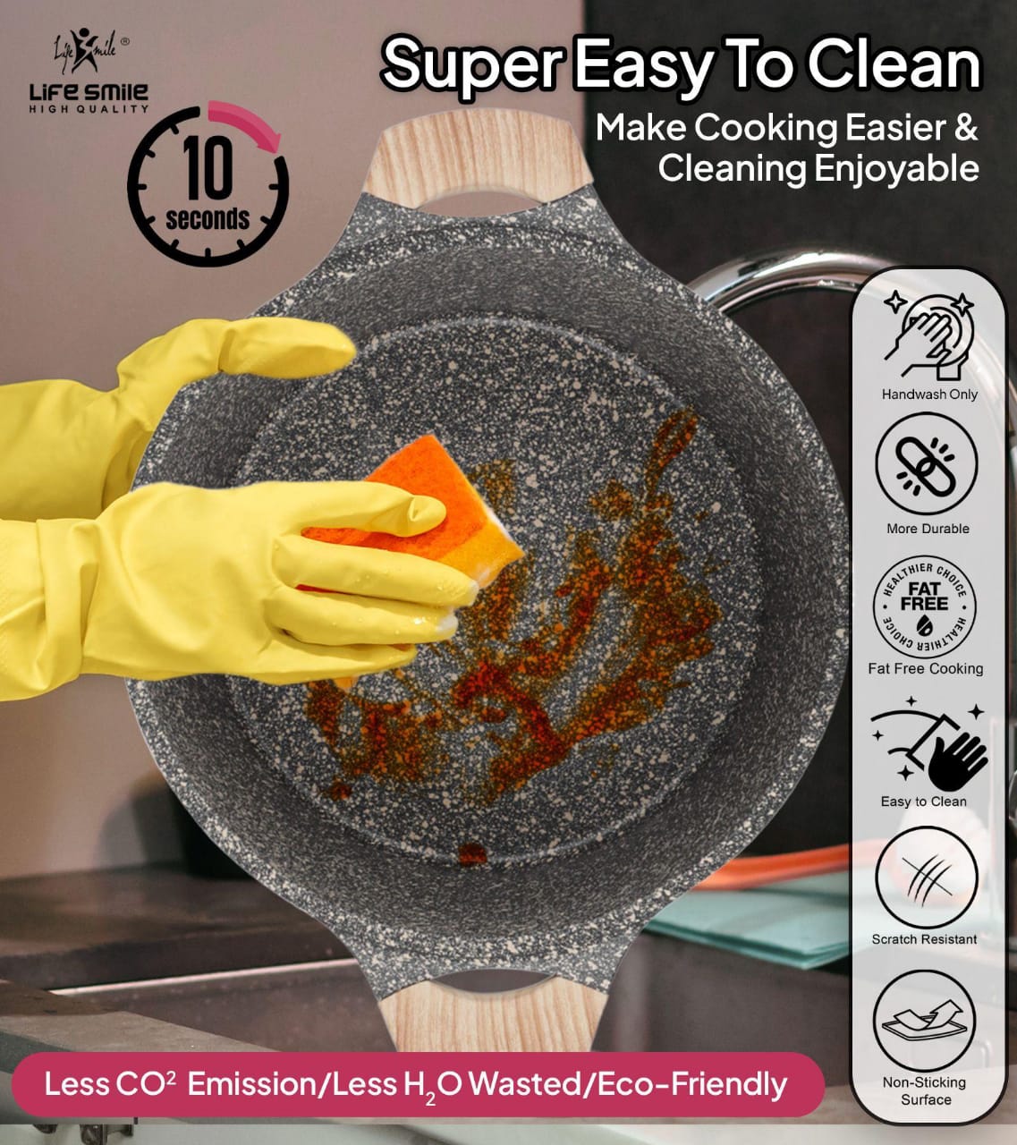 Life Smile Granite Cookware Set