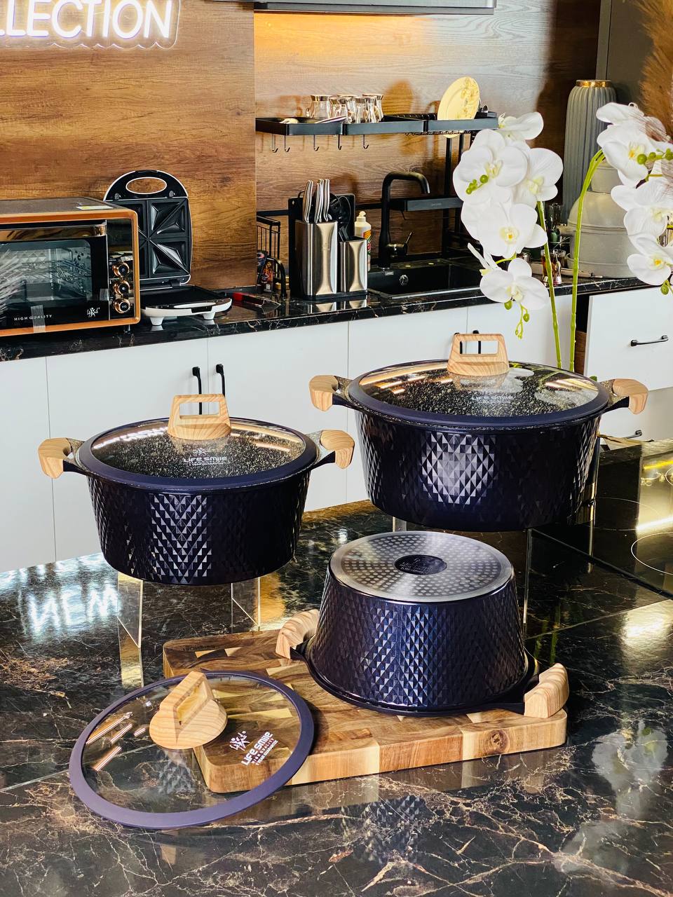 Life Smile Granite Cookware Set