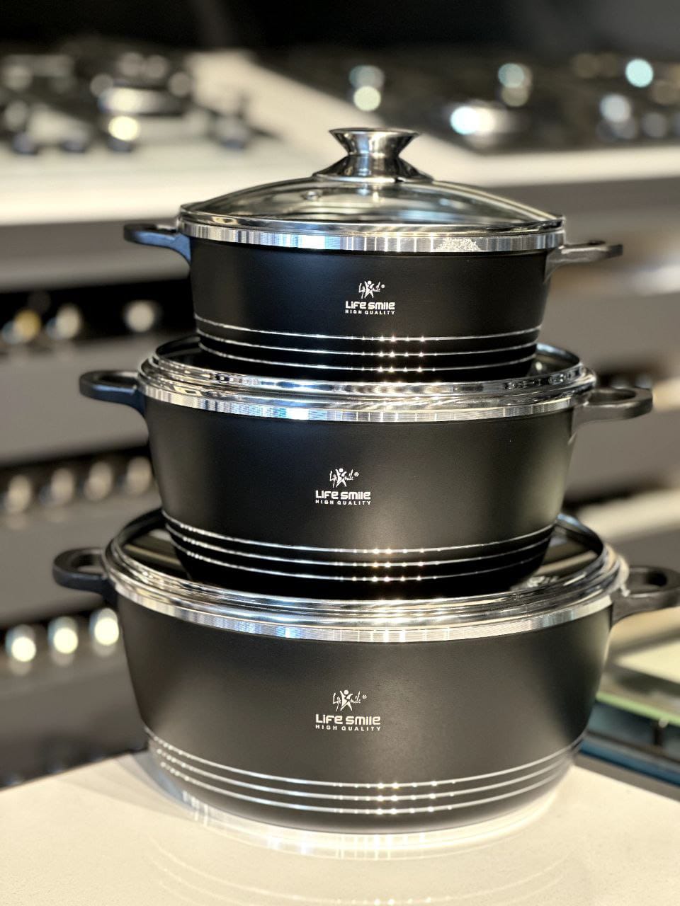 Life Smile 3 Piece Kitchen Cookware Set