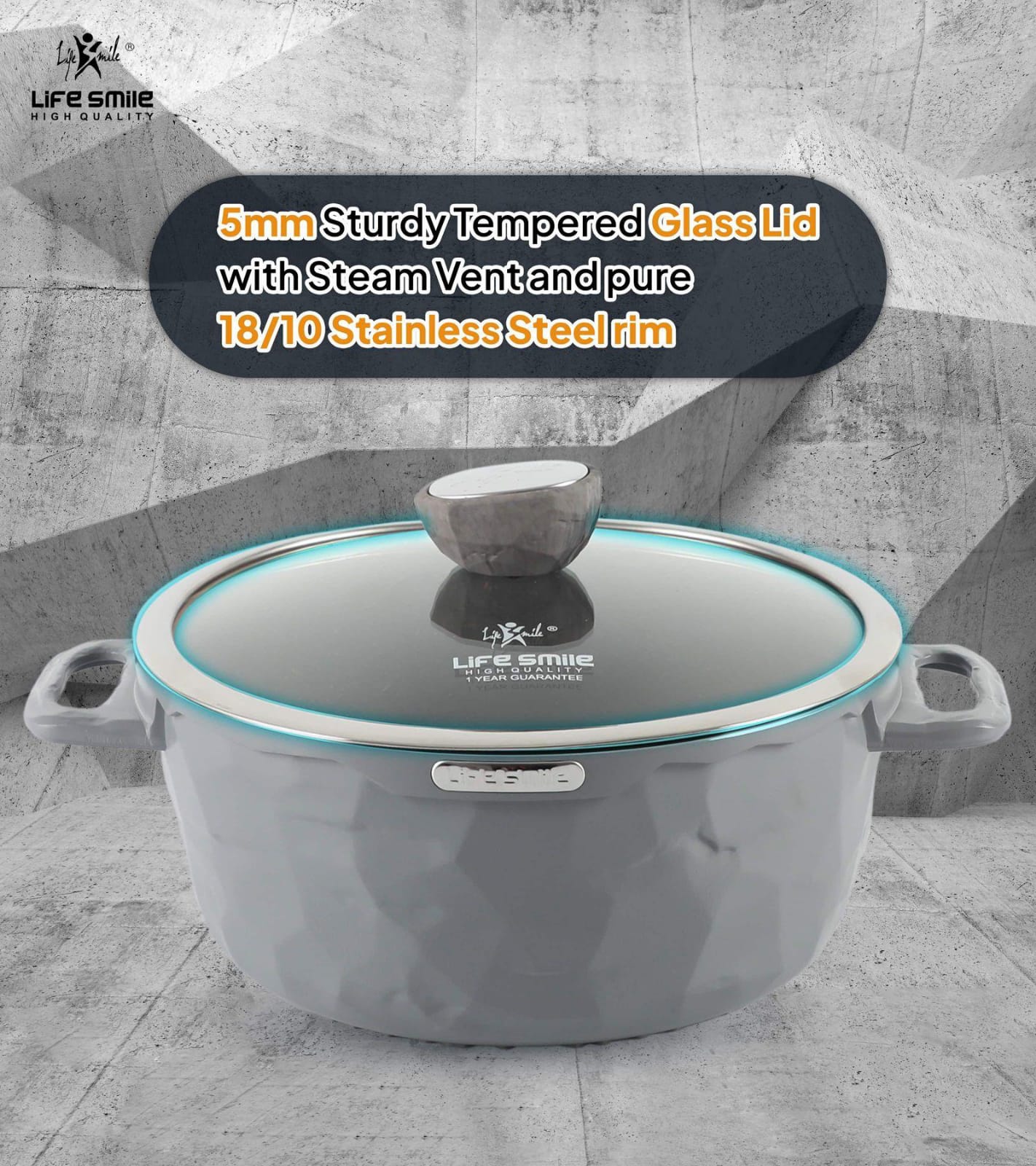 Life Smile 3 Piece Kitchen Cookware Set
