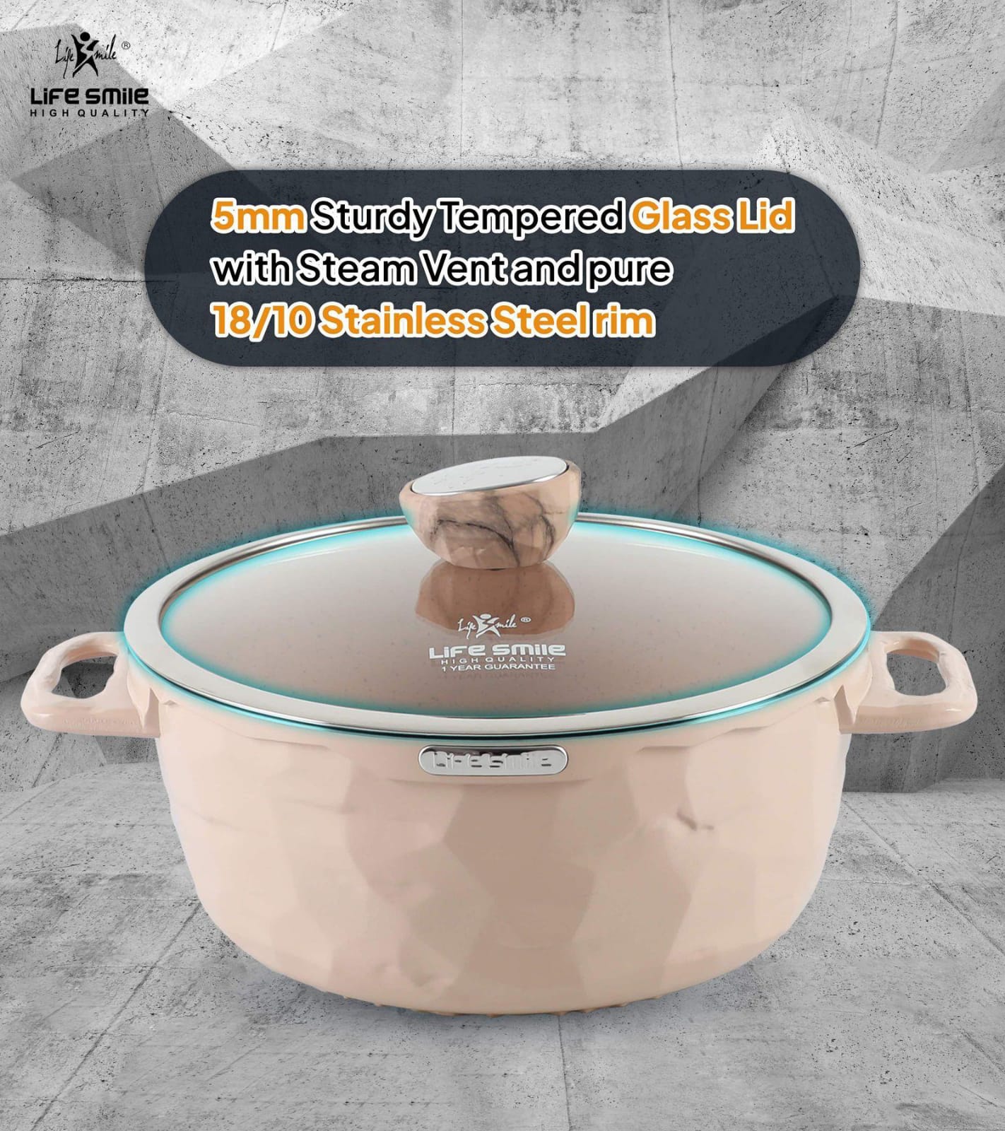 Life Smile 3 Piece Kitchen Cookware Set