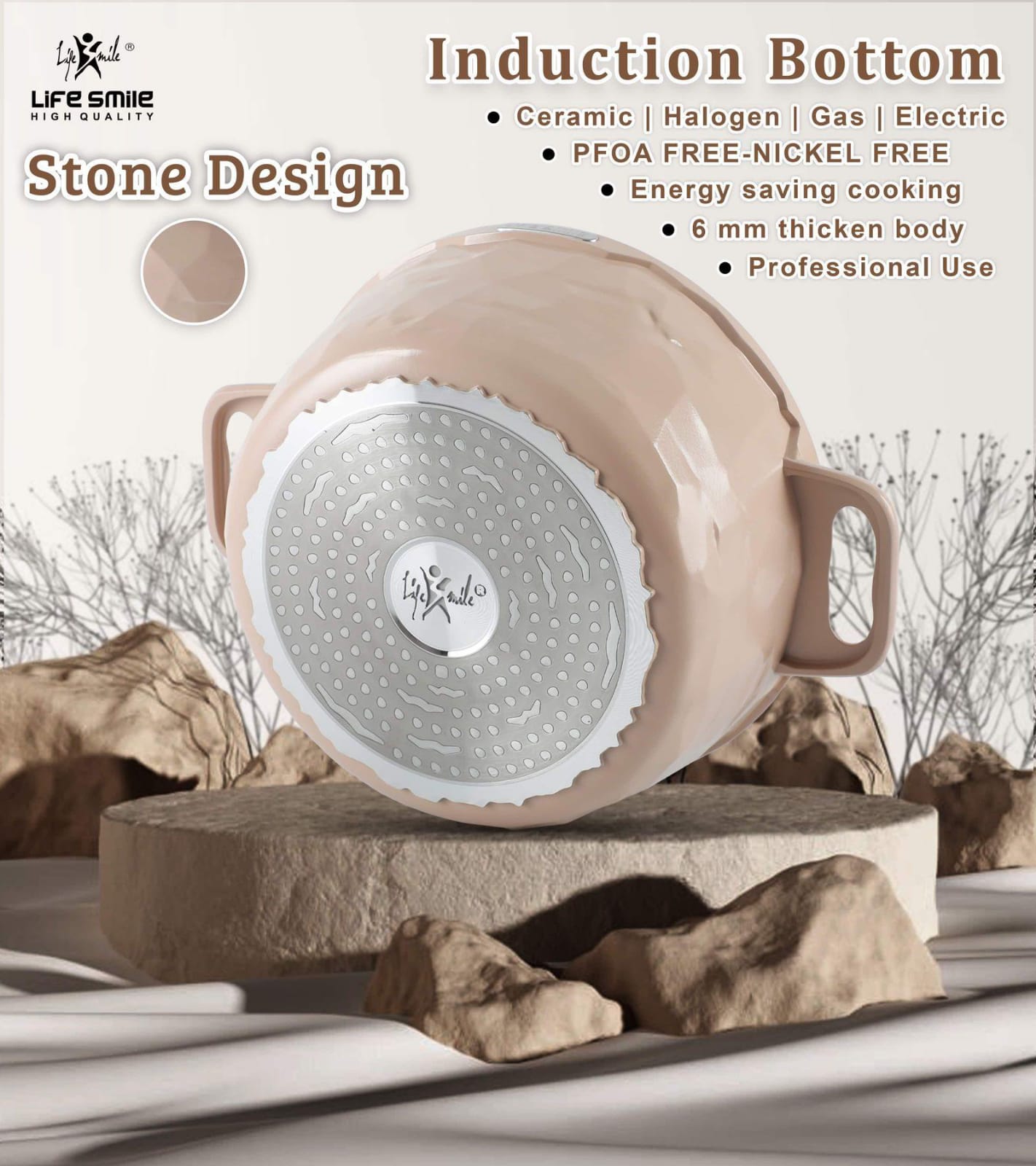 Life Smile 3 Piece Kitchen Cookware Set