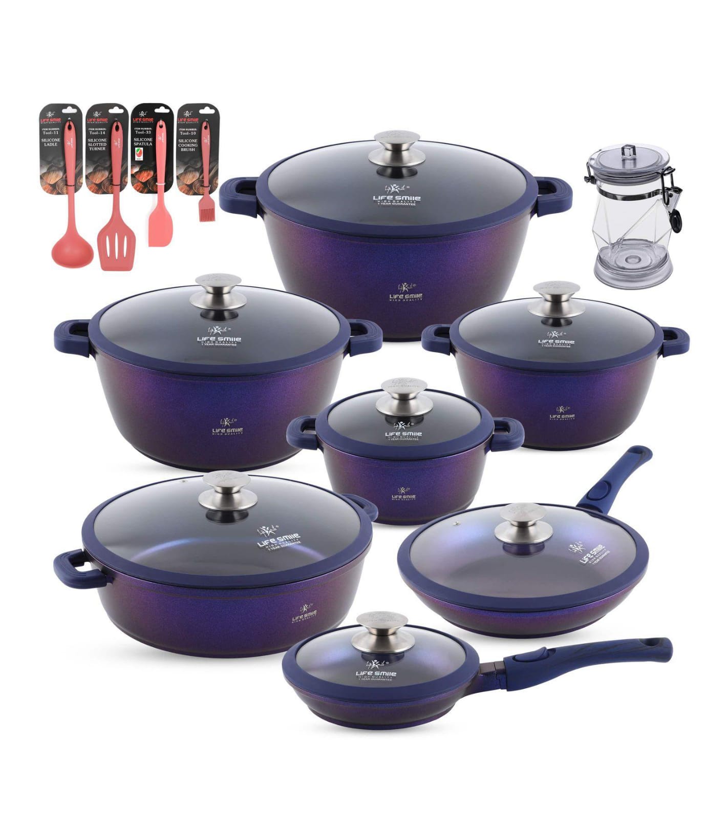 Life Smile 7 Piece Kitchen Cookware Set