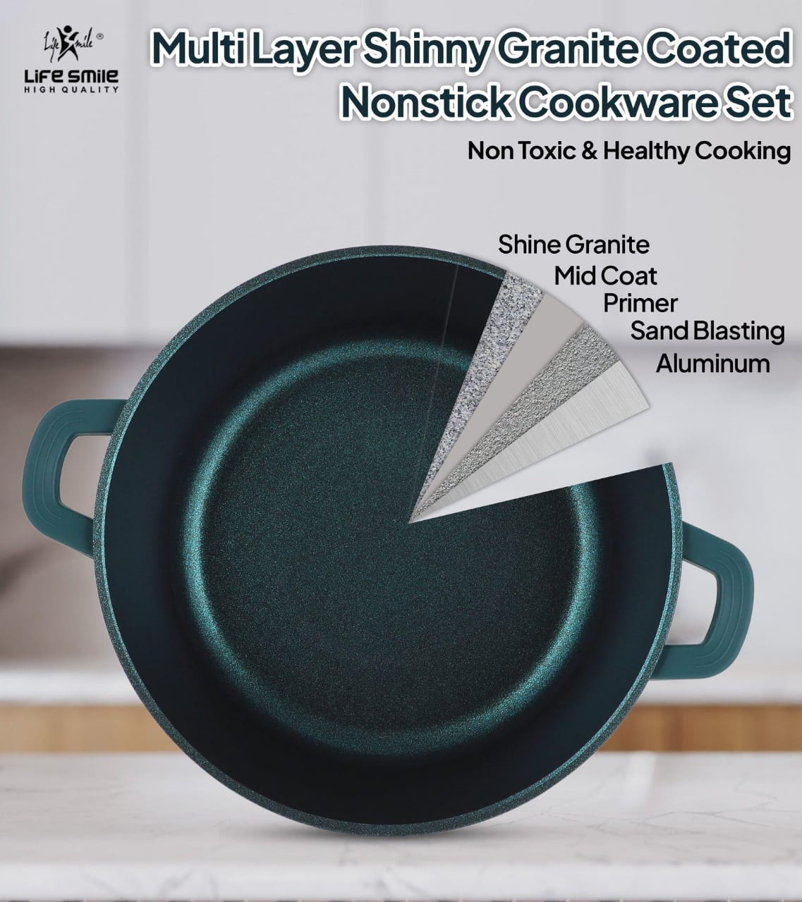 Life Smile 7 Piece Kitchen Cookware Set