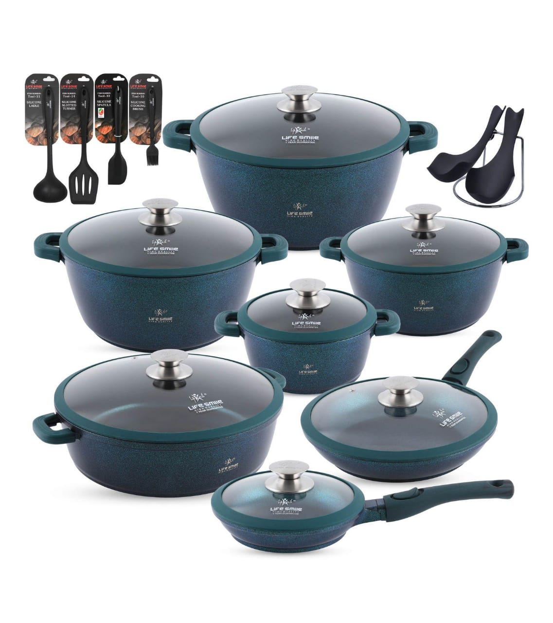 Life Smile 7 Piece Kitchen Cookware Set