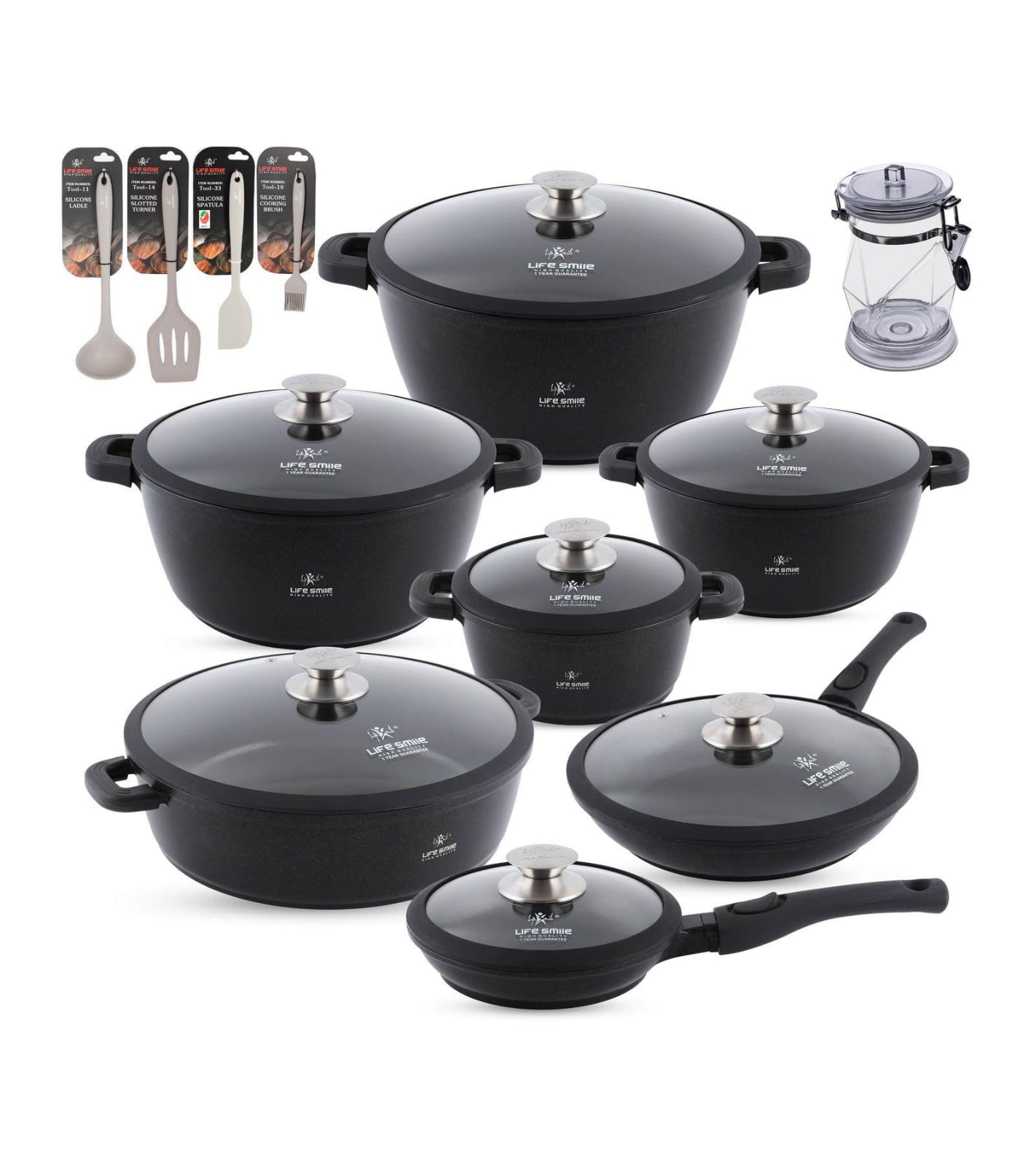 Life Smile 7 Piece Kitchen Cookware Set