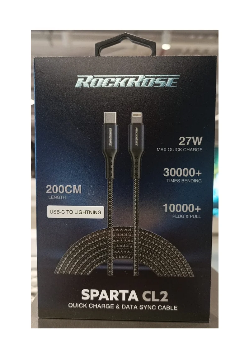 RockRose 27W PD Quick Charge 2M USB-C to Lightning Cable