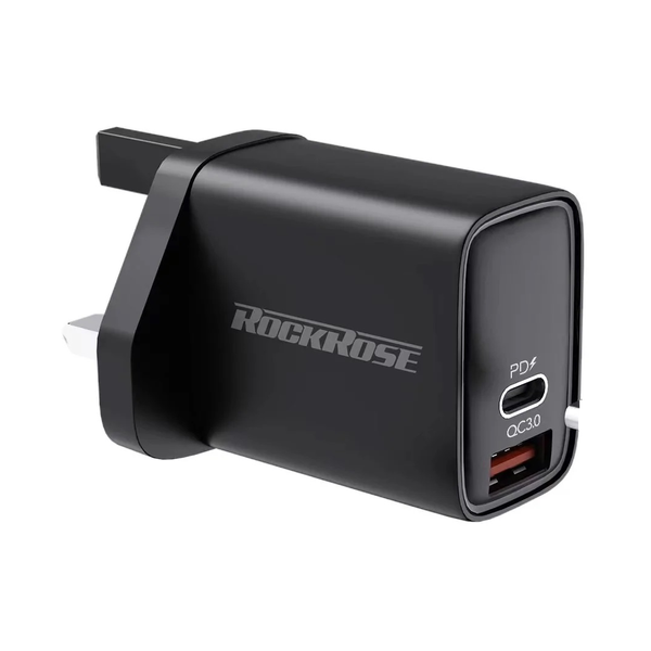 Rockrose Wall Charger 30W PD & QC 3.0 2-Port