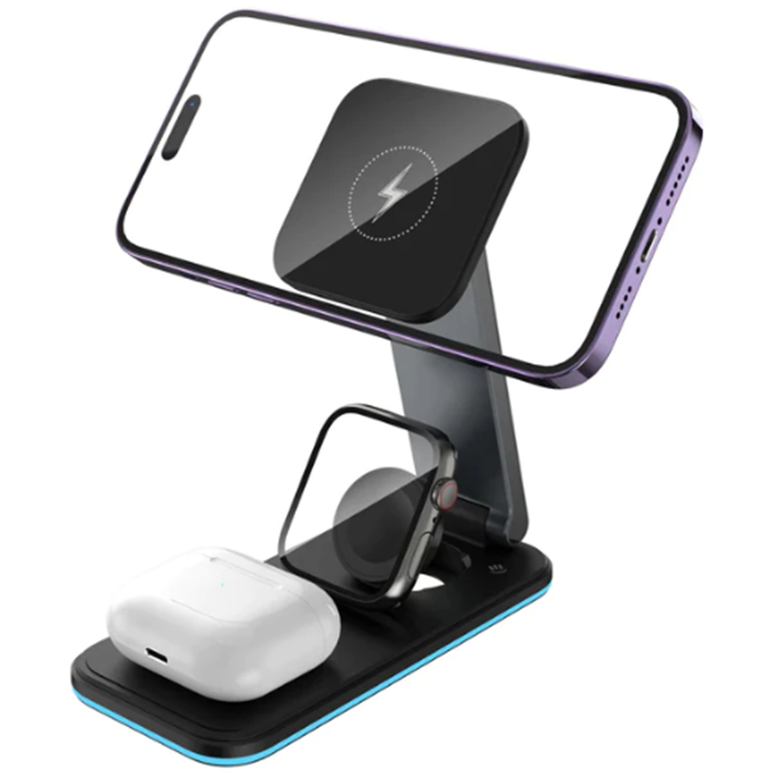 Rockrose Airwave Neo Dual Mode iOS & Android Wireless Charging 3-In-1 15W Max Wireless Charging Stand