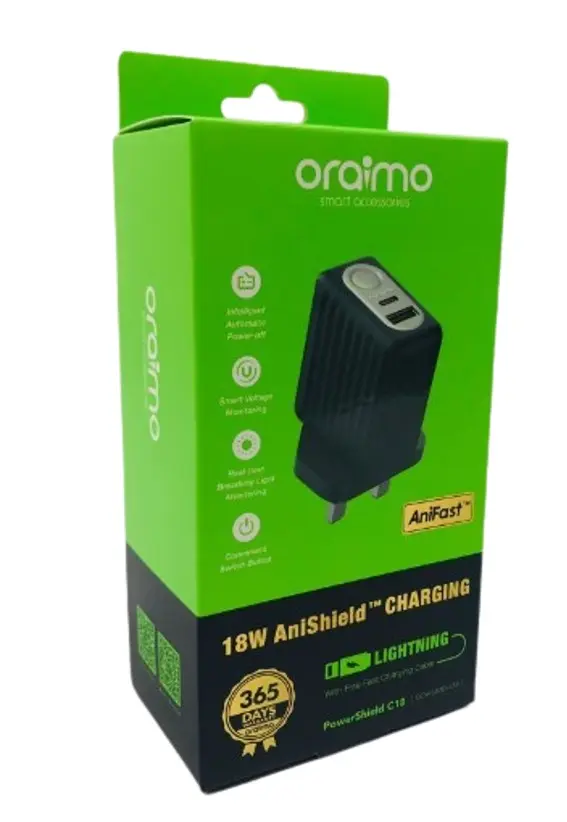 Oraimo 18W Dualport Iphone Charger