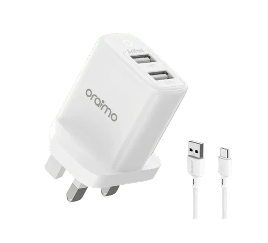 Oraimo Firefly 2U 12W Charger with LTG  Cable
