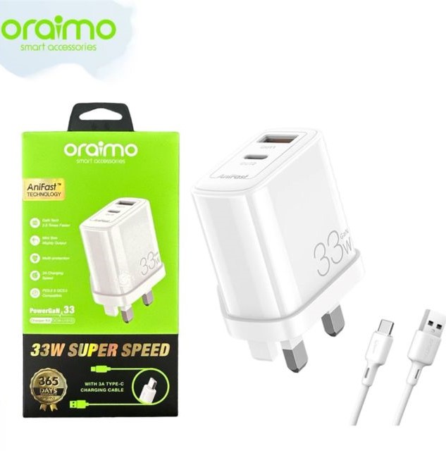 PowerGaN 33W Fast Charging charger kit  with 3A Type-C cable
