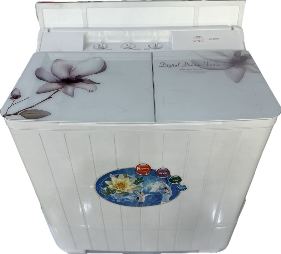 Sonic SN-28000 - 12Kg - Twin Tub Washing Machine -White