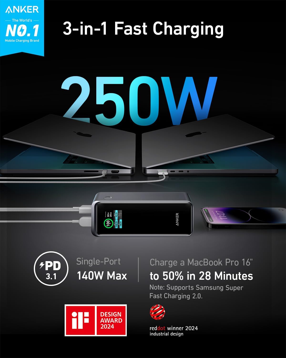 Anker Prime Power Bank 27,650 mAh 250W