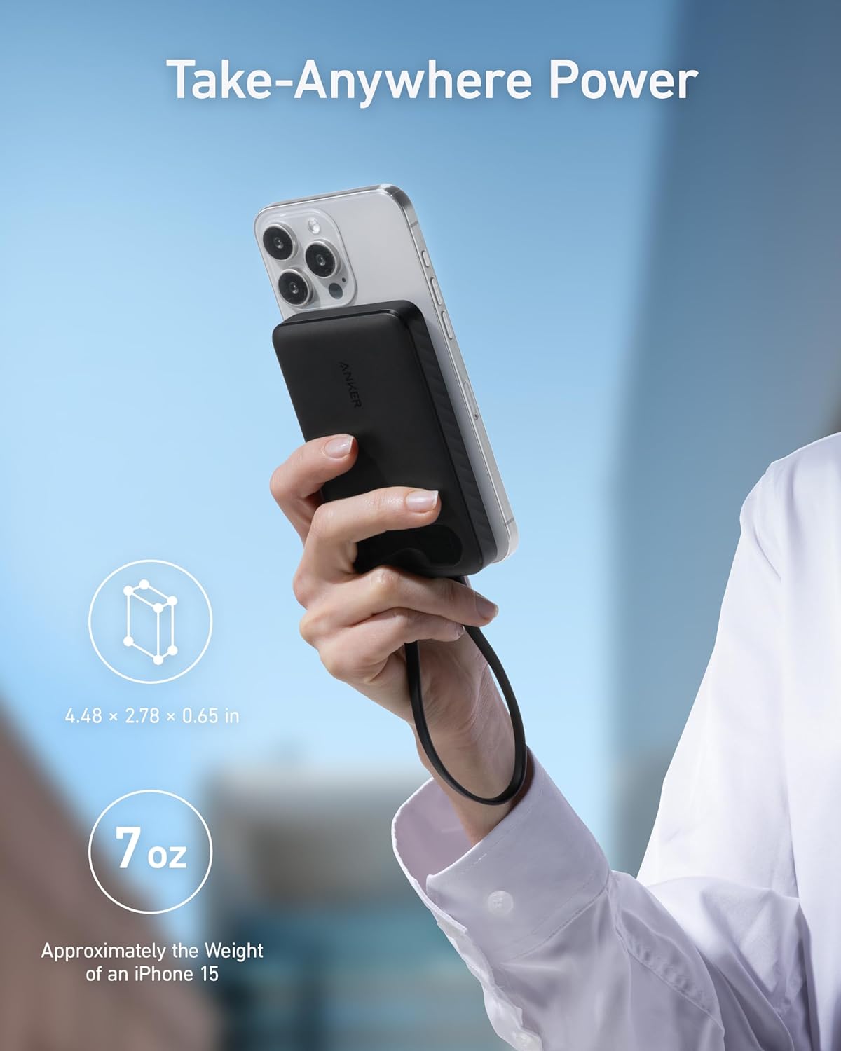 Anker Power Bank 10K mAh 22.5W with USB-C Cable