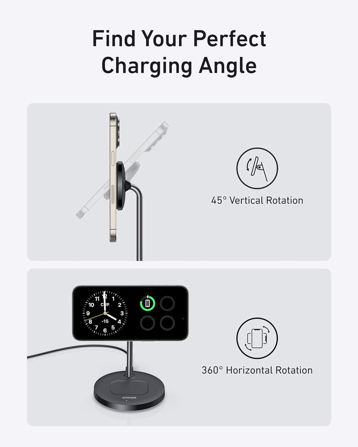 Anker MagGo Qi2 Power Bank 6600 mAh with  Adjustable Phone Stand