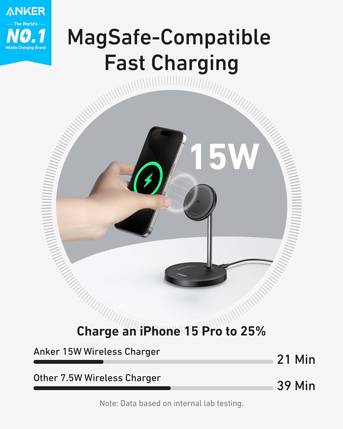 Anker MagGo Qi2 Power Bank 6600 mAh with  Adjustable Phone Stand