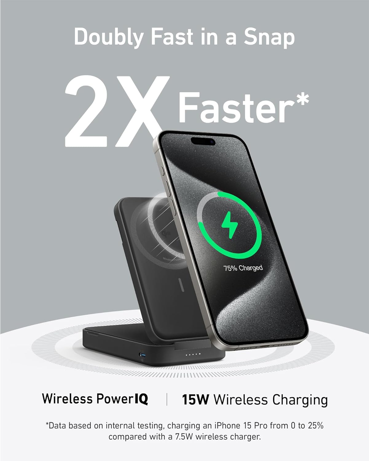 Anker MagGo Qi2 Power Bank 6600 mAh with  Adjustable Phone Stand