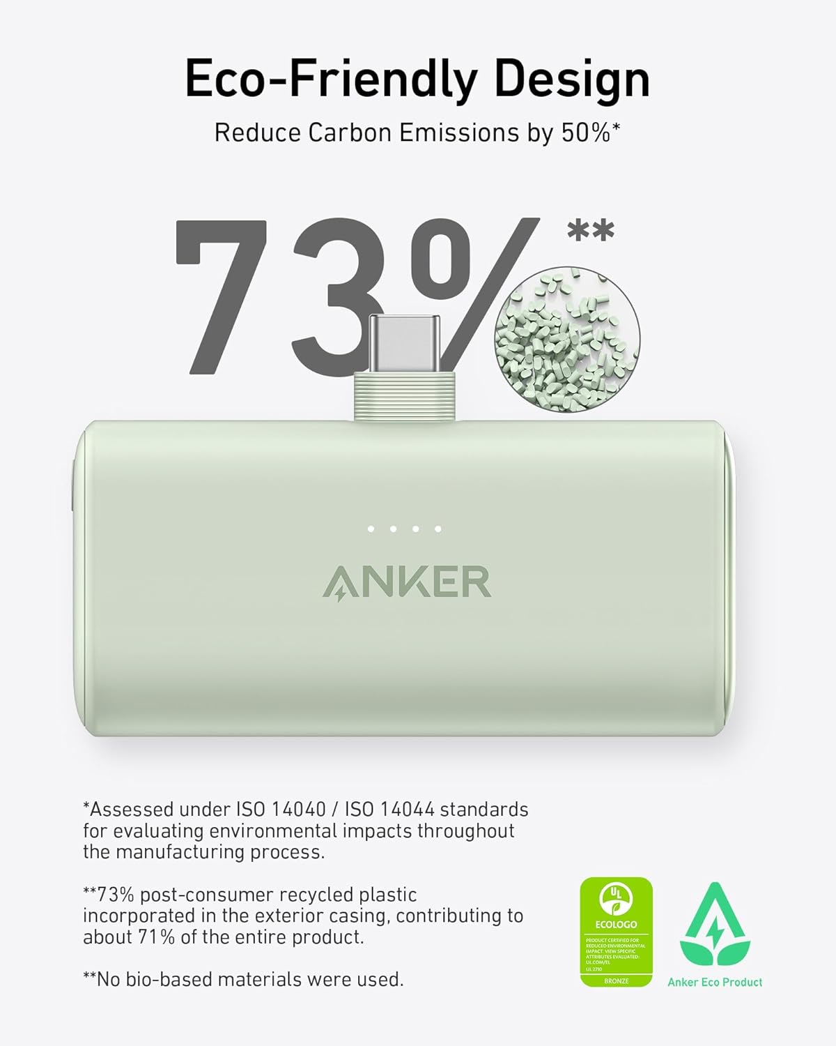 Anker Nano Power Bank 5000 mAh 22.5W Built-In USB-C  Connector