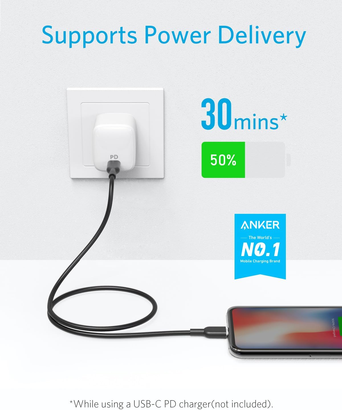 Anker 322 USB-C to Lightning Connector Braided Cable  3ft image 2